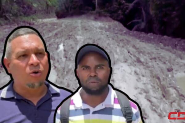 Comunitarios protestan por abandono de vías en Moca 