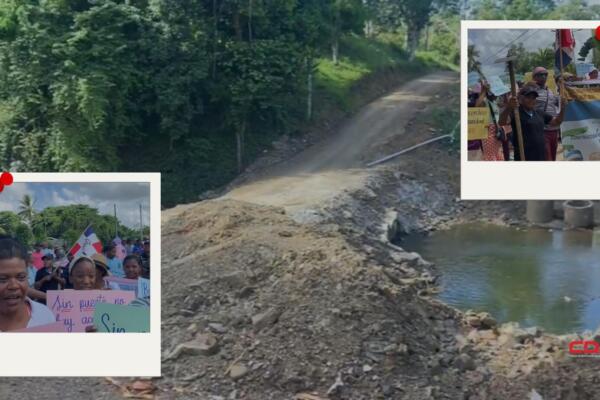 Marchan por falta de un puente. 