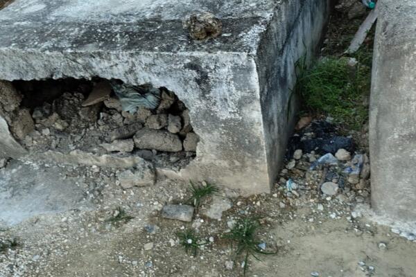 Los residentes denunciaron una escena en el cementerio es desoladora