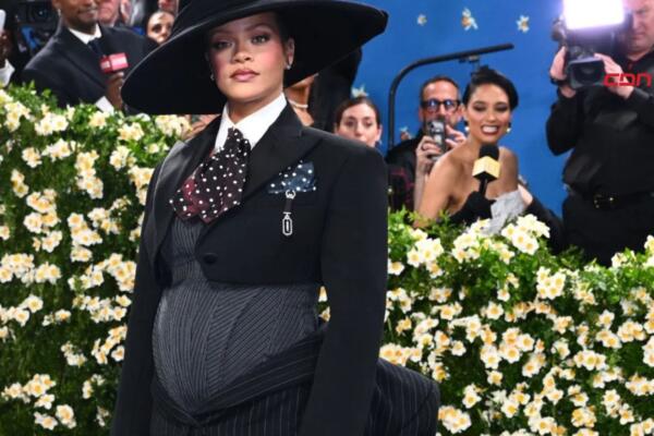 Rihanna anuncia su tercer embarazo en la Met Gala. (foto, fuente externa)