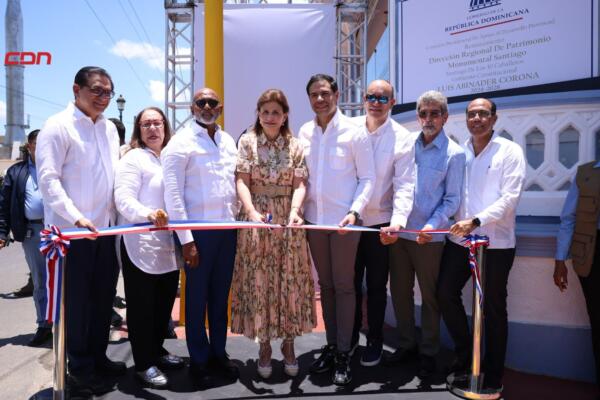 Vicepresidenta Raquel Peña inaugura obras de revalorización en el Centro Histórico de Santiago. (foto, fuente externa)