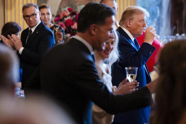 Los reyes de Países Bajos reciben a Trump con agasajo en palacio de cara a la OTANen Bosch, por invitación del rey Guillermo Alejandro de los Países Bajos, en La Haya (Países Bajos). EFE/EPA/REMKO DE WAAL / POOL