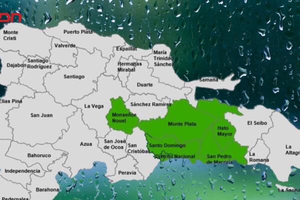COE coloca en alerta verde al Distrito Nacional y cinco provincias por efectos de vaguada.