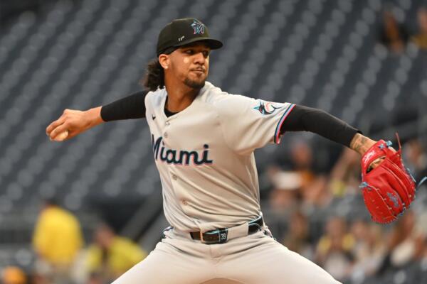 Eury Pérez abrió partido en los resultados de mlb de este lunes, para su primera salida en GL desde el 2023