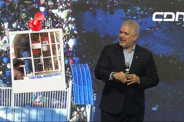 El expresidente de Colombia Iván Duque expresó que RD ya ha pagado su cuota de solidaridad con Haití, durante el almuerzo de Amchamdr. Foto: CDN Digital