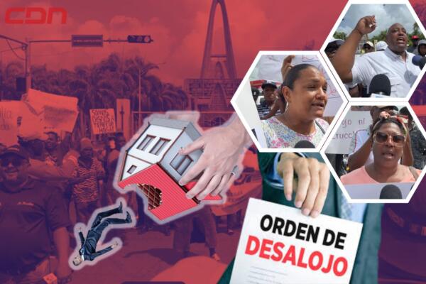 Los comunitarios se movilizaron exigiendo el respeto al derecho a una vivienda digna. 