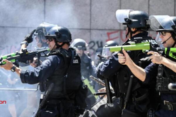 En Los Ángeles, la policía realizó las primeras detenciones el martes por la noche. Foto: Fuente externa 
