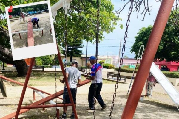Alcaldía de Puerto Plata inicia remozamiento del Parque Luperón.