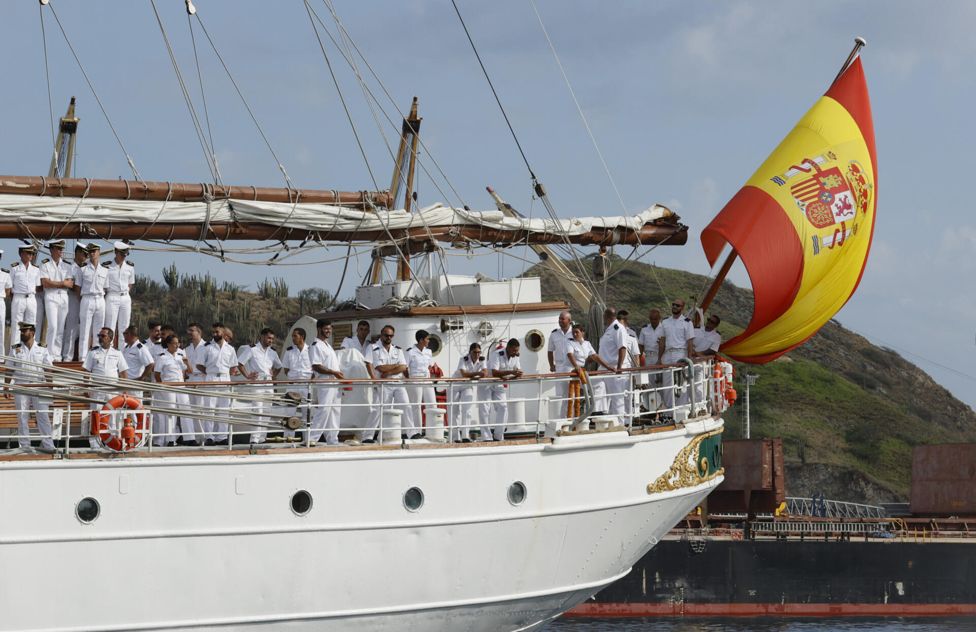 El buque escuela de la Armada española Juan Sebastián de Elcano, en el que viaja la princesa Leonor de Borbón, en una fotografía de archivo.