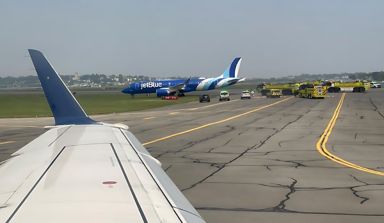 Avión de JetBlue se desvía de pista en aeropuerto de Boston