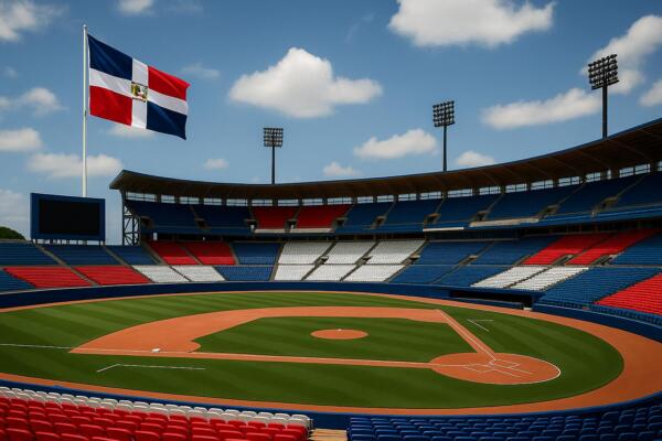 Moderno estadio de beisbol alusivo a la República Dominicana creado con IA