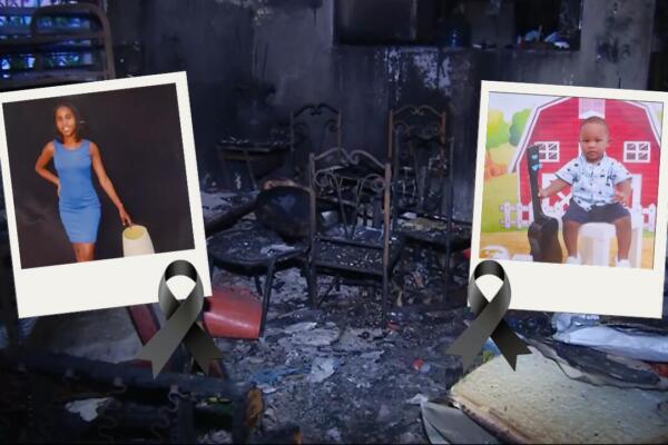Hombre mata mujer e hijo de un año de edad y prende fuego a la casa en Haina, San Cristóbal. La víctima fue identificada como Luisa Molina. Foto: CDN Digital