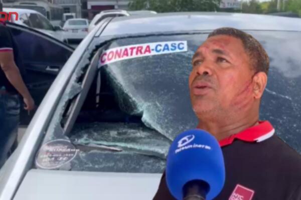 Fredy Castellanos, agredido por choferes de la ruta F en Santiago. 