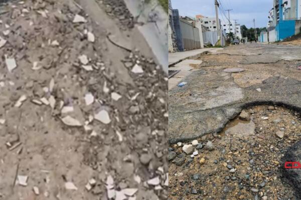 Denuncian que sus vehículos se deterioran por los constantes hoyos en las calles de todo el residencial. Foto: Fuente externa 