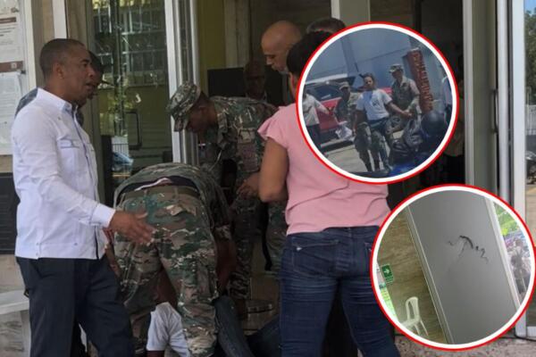 Momento en el que joven que no quiso pagar la cedula fue detenido 