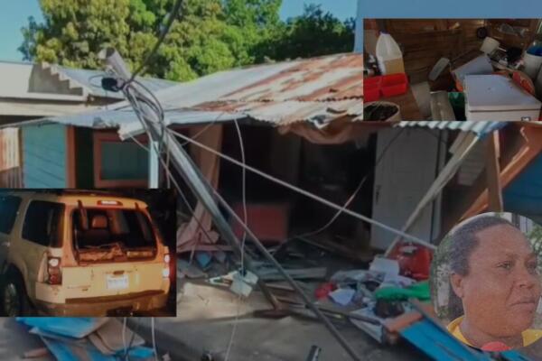 Dignora Cruz se encontraba durmiendo junto a sus hijos cuando, en la madrugada de este miércoles, sintió el fuerte impacto del vehículo al entrar a la casa.