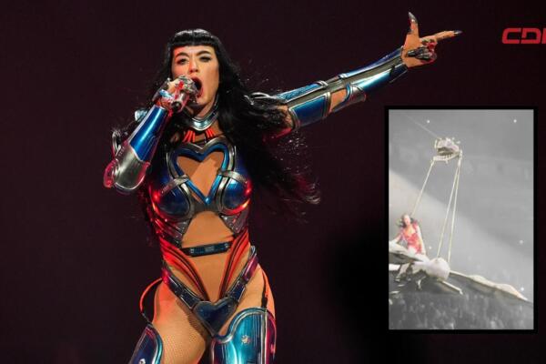 Katy Perry sufre incidente aéreo; mariposa mecánica falla durante su actuación.