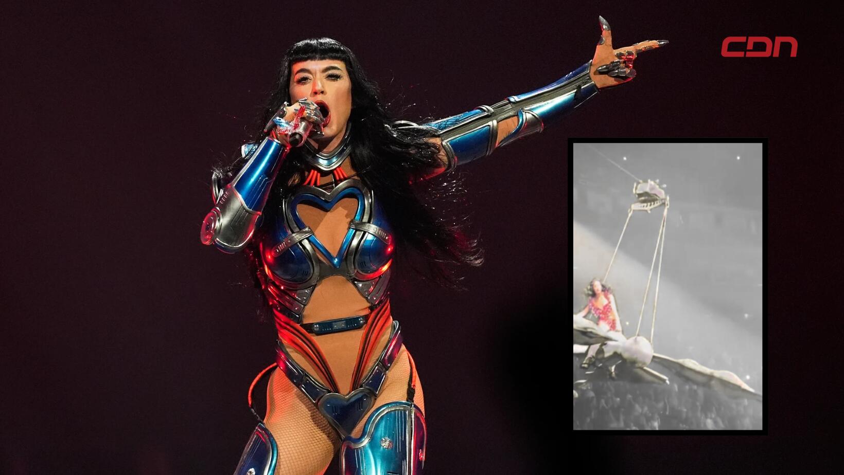 Katy Perry sufre incidente aéreo en pleno show