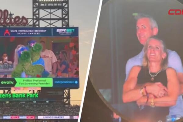 Parodia viral: Phillies imitan polémica escena de infidelidad captada en “kiss cam”.