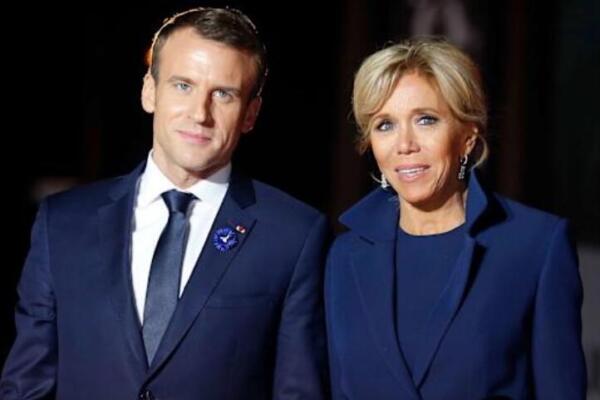 El presidente de Francia, Emmanuel Macron, y su esposa, Brigitte Macron. Foto: fuente externa