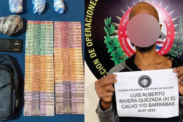 Luis Alberto Rivera Quezada, presunto distribuidor de drogas detenidos en San Pedro de Macorís. 