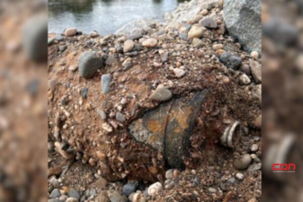El proyectil encontrado es de fabricación británica y pesa al rededor 250 kilos. Foto: Fuente externa 