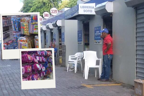 Negocios de venta de útiles escolares en la avenida Duarte con París