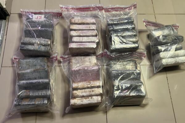 Durante el operativo incautaron 35 paquetes de presunta cocaína.