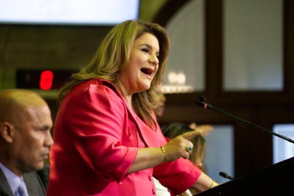 Fotografía de archivo de la gobernadora de Puerto Rico, Jenniffer González. EFE/ Thais Llorca