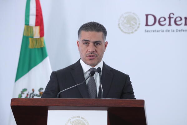 El secretario de Seguridad y Protección Ciudadana (SSPC), Omar García Harfuch, habla durante una rueda de prensa en la Ciudad de México (México). Imagen de archivo. EFE/ Mario Guzmán