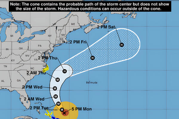 El mapa de la NWS detalla el impacto de Erin en las costas de Nueva York 