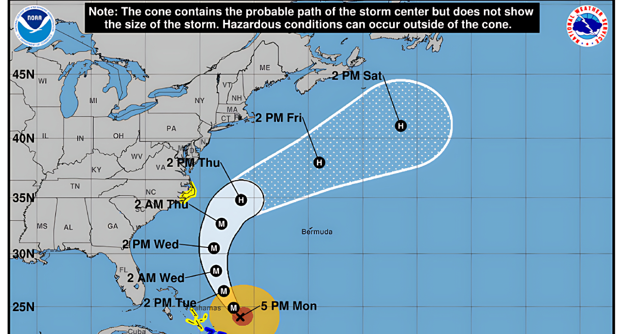 El mapa de la NWS detalla el impacto de Erin en las costas de Nueva York