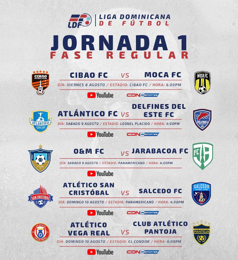 Así se jugará la jornada 1 de la LDF