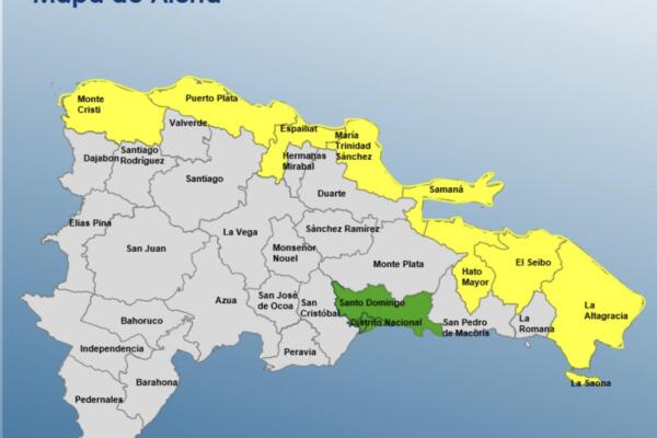Mapa de provincias en alerta por huracán Erin
Foto. CDN Digital