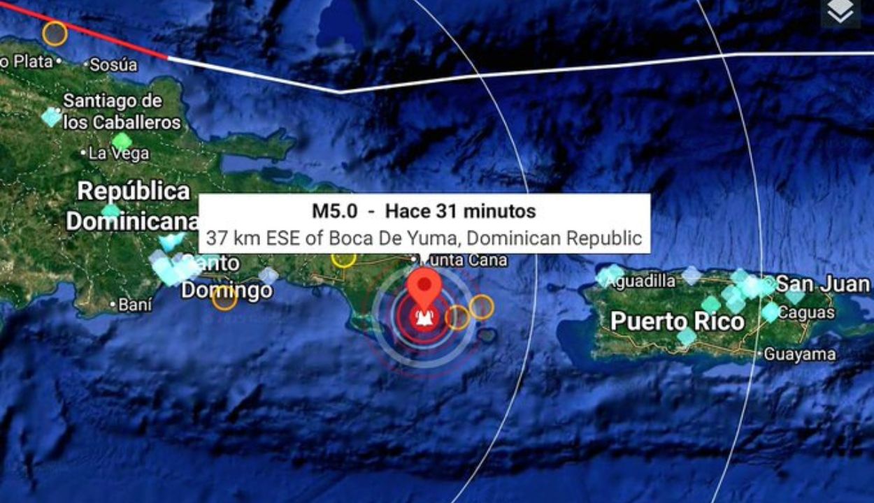 Se registra temblor de tierra en la zona Este del país