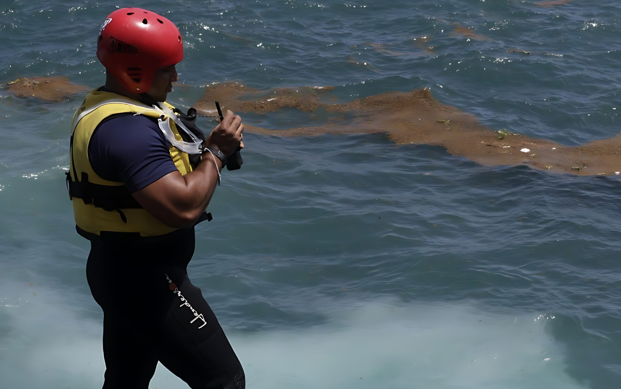 Rescatistas trabajan en zona donde cayó vehículo al mar Caribe