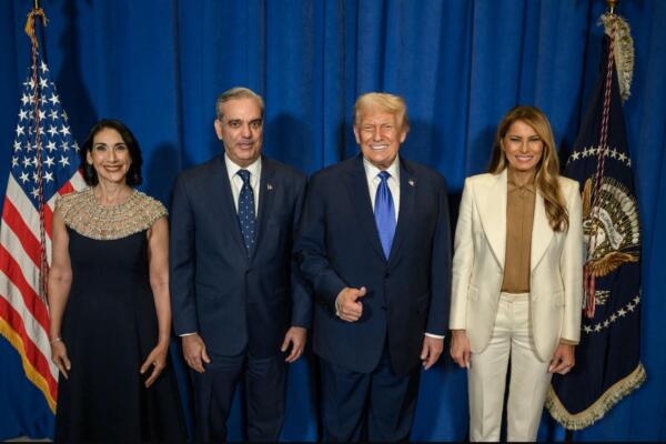 Raquel Arbaje, Luis Abinader, Donald Trump y Melania Trump. Foto: fuente externa 