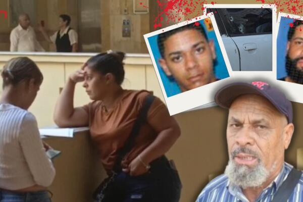 Familiares de los occisos Julio Alberto Gómez y Edward Bernardo Peña Rodríguez.
