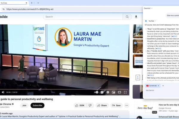 Pantalla de Google Chrome mostrando Gemini en acción