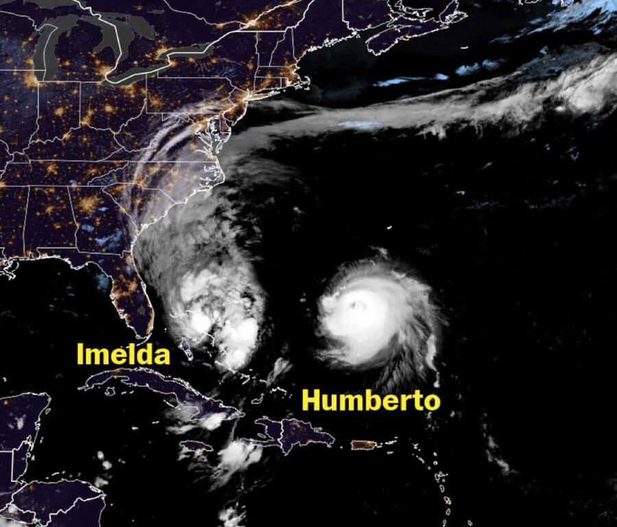 Huracanes Imelda y Humberto avanzando en el Caribe 