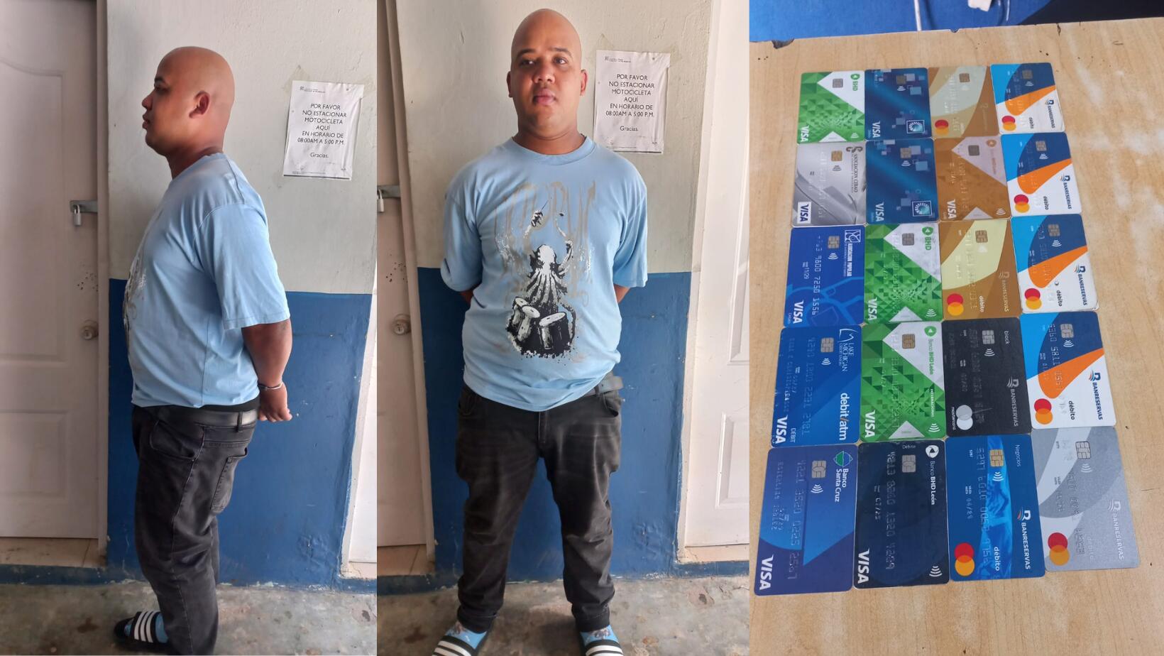 estafador con 20 tarjetas bancarias