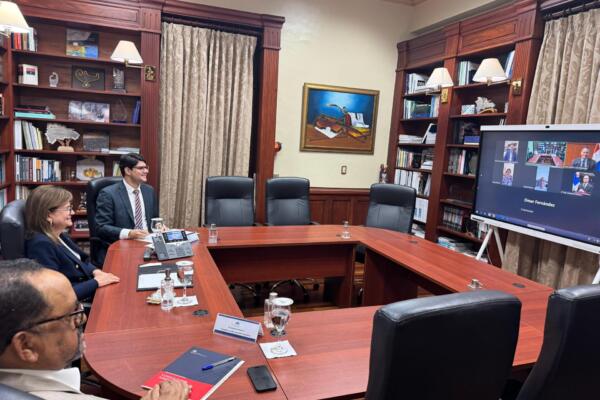 Raquel Peña, vicepresidenta de la República, en reunión virtual del Consejo Naciona de la Magistratura. Foto: fuente externa 