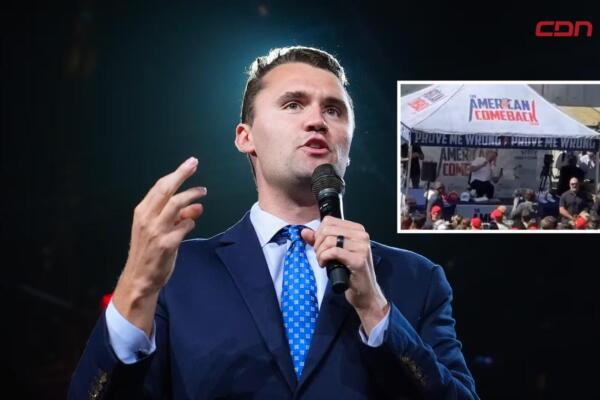 Charlie Kirk, comentarista político y activista conservador asesinado durante evento. 
