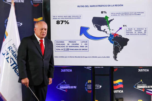 Fotografía cedida del ministro del Interior, Justicia y Paz, Diosdado Cabello, en Caracas (Venezuela). EFE/ Prensa Ministerio De Interior Justicia Y Paz