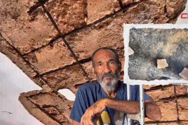 Jesús Méndez, integrante de familia de seis que viven pesadilla por deterioro del techo de vivienda. 