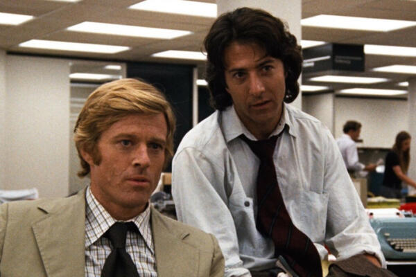 Robert Redford (izq.) junto a Dustin Hoffman (der.) en en 