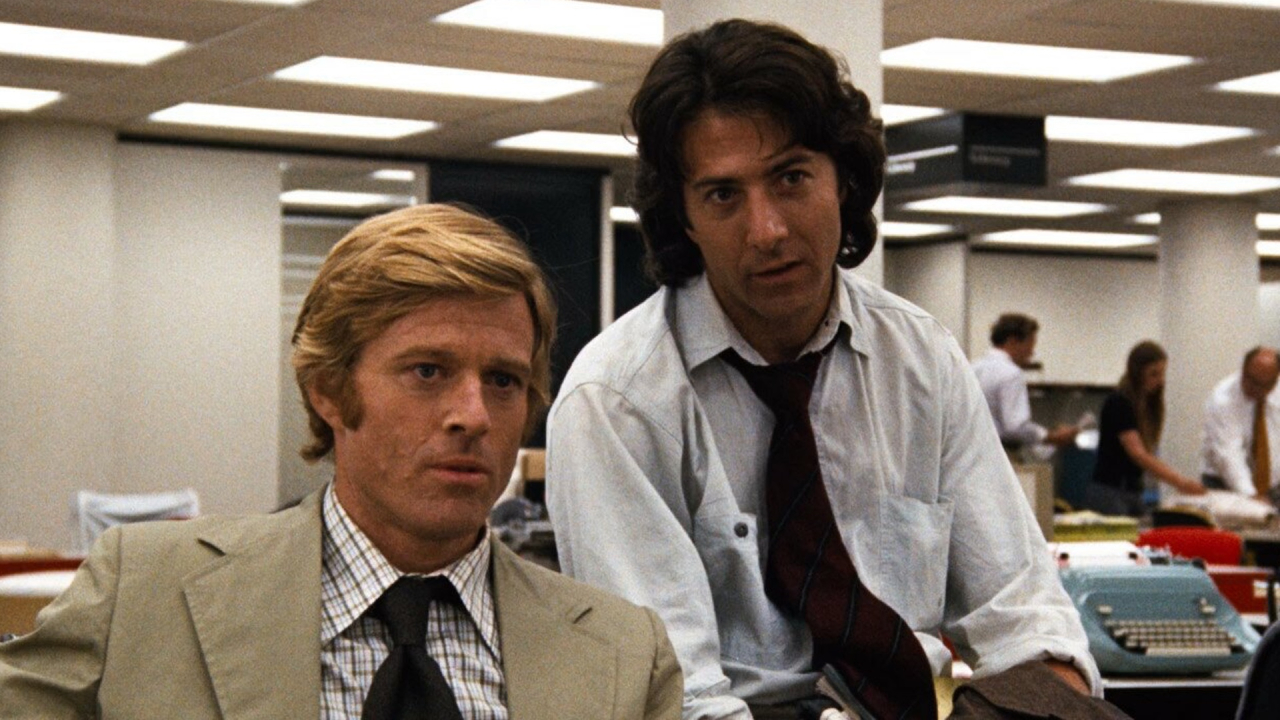 Robert Redford (izq.) junto a Dustin Hoffman (der.) en en "All the President’s Men"
