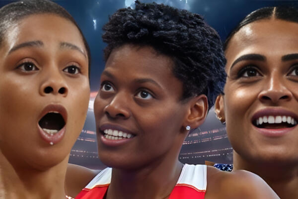 Salwa Eid Naser, Marileidy Paulino y Sydney McLaughlin-Levrone.