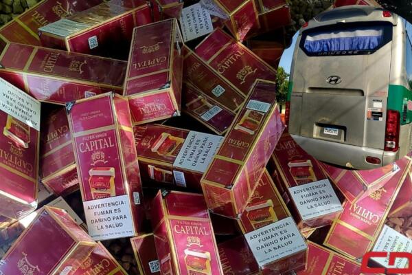 Confiscan 10 mil cigarrillos de contrabando a un pasajero de autobús en Azua