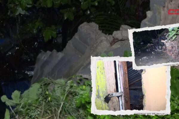 Una mujer resultó herida en una pierna producto del derrumbe. 